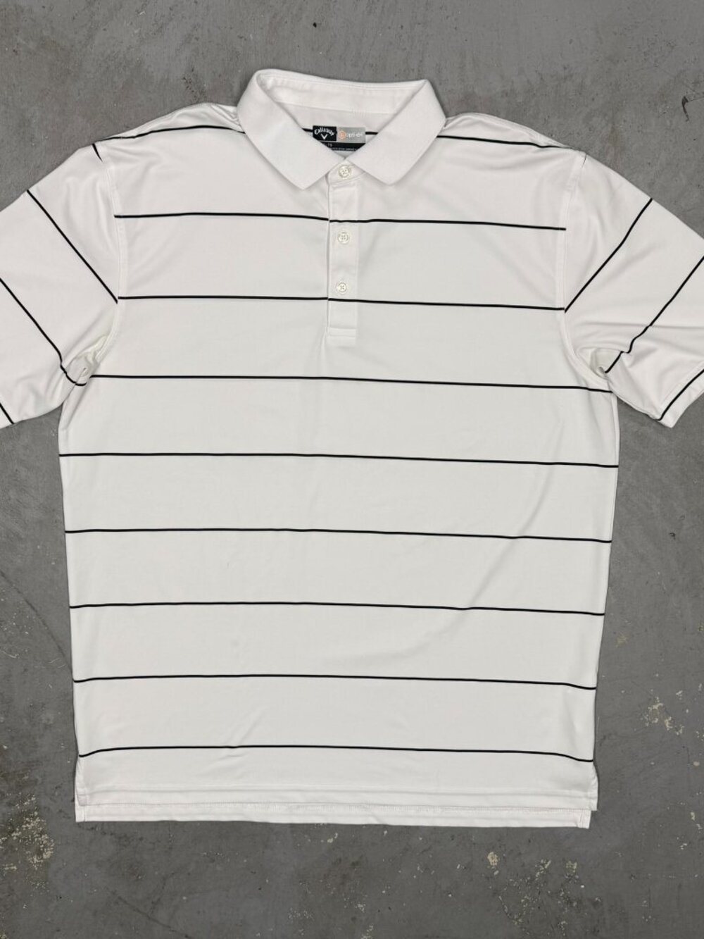 Callaway Golf Shirt Stretch Striped Polo Short Sleeve White XL